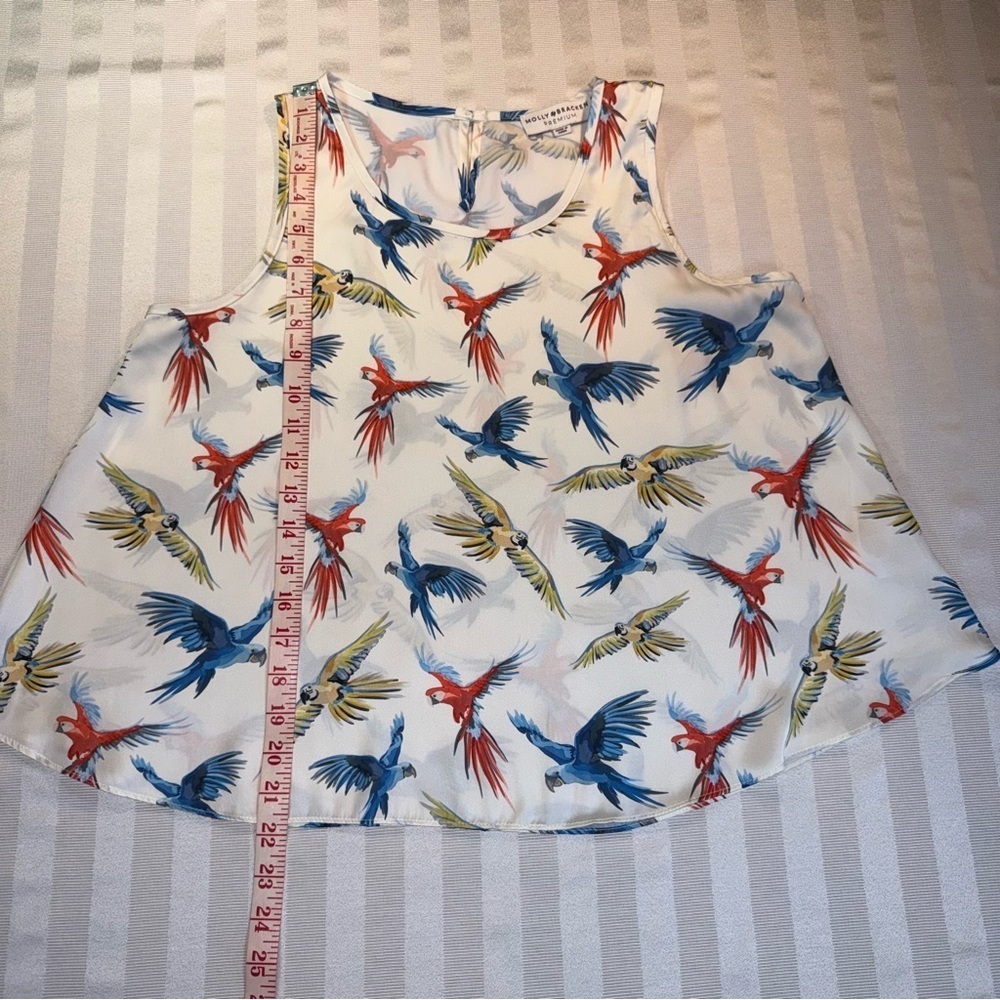 Molly Bracken Premium Bird Print Sleeveless Swing Top Tank Sz S - Picture 4 of 12